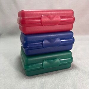 Tupperware Sandwich Protector Hinged Lid Clamshell Containers Set of 3 Lunch Box